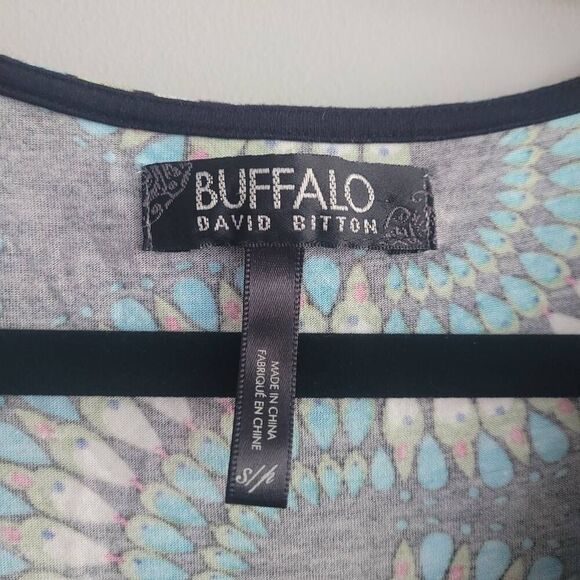 Vintage y2k geometric teal babydoll dress v neck artsy maximalist quirky - Picture 4 of 9